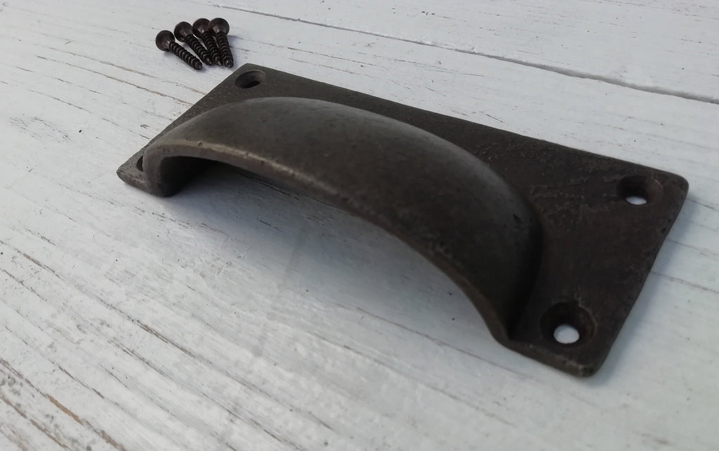 Square Drawer Cupboard  Cabinet Handle door Bow handle brown/black Cast Iron, Puller Handle Square lipped