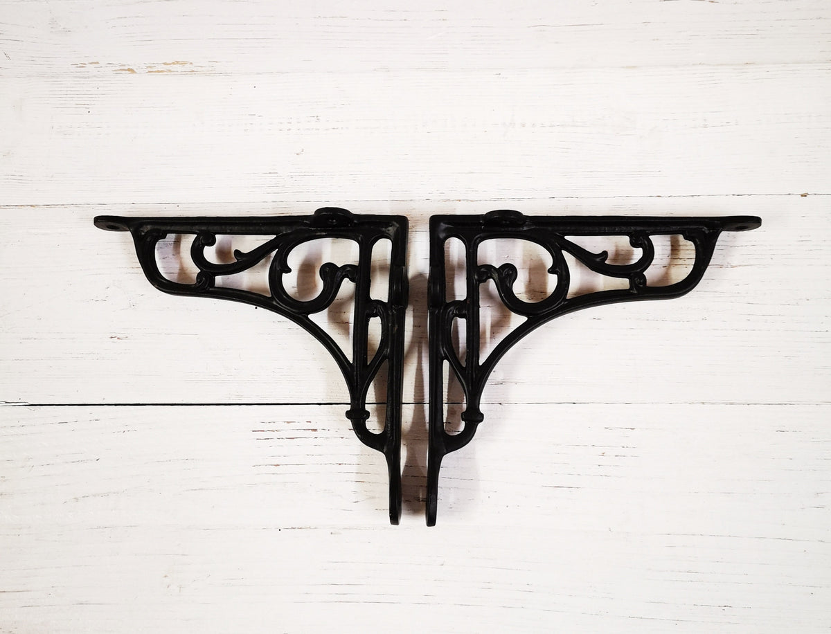 1pc Satin epoxy BLACK decorative shelf support Decorative design Heritage Bracket, wall Support books storage Cast Iron