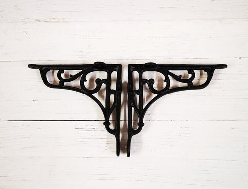 1pc Satin epoxy BLACK decorative shelf support Decorative design Heritage Bracket, wall Support books storage Cast Iron
