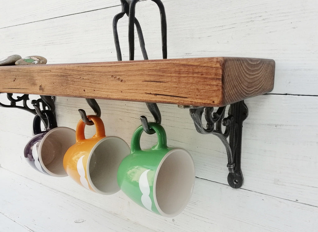 Cup hooks, Utility Hooks, Mug hooks, coat hanger shelf cast antique iron hanging single hooks Drink Barware