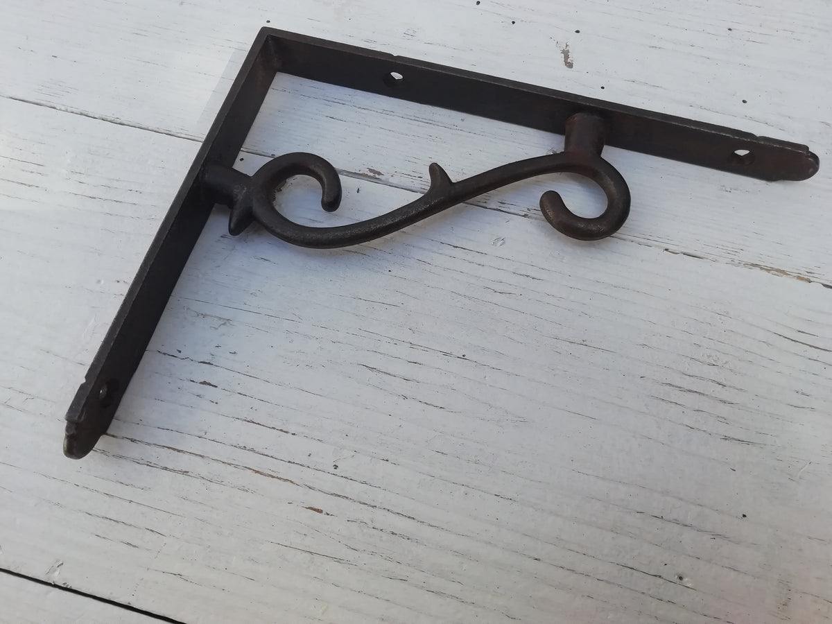 1pc Shelf Wall Bracket Thorn scroll design rustic shelf Bracket wall Support books storage Cast Iron book shelf Wall Bracket Support