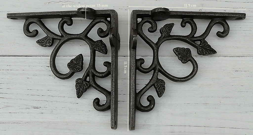 1pc SMALL LEAF design rustic shelf Bracket wall Support books storage Cast Iron book shelf Wall Bracket Support