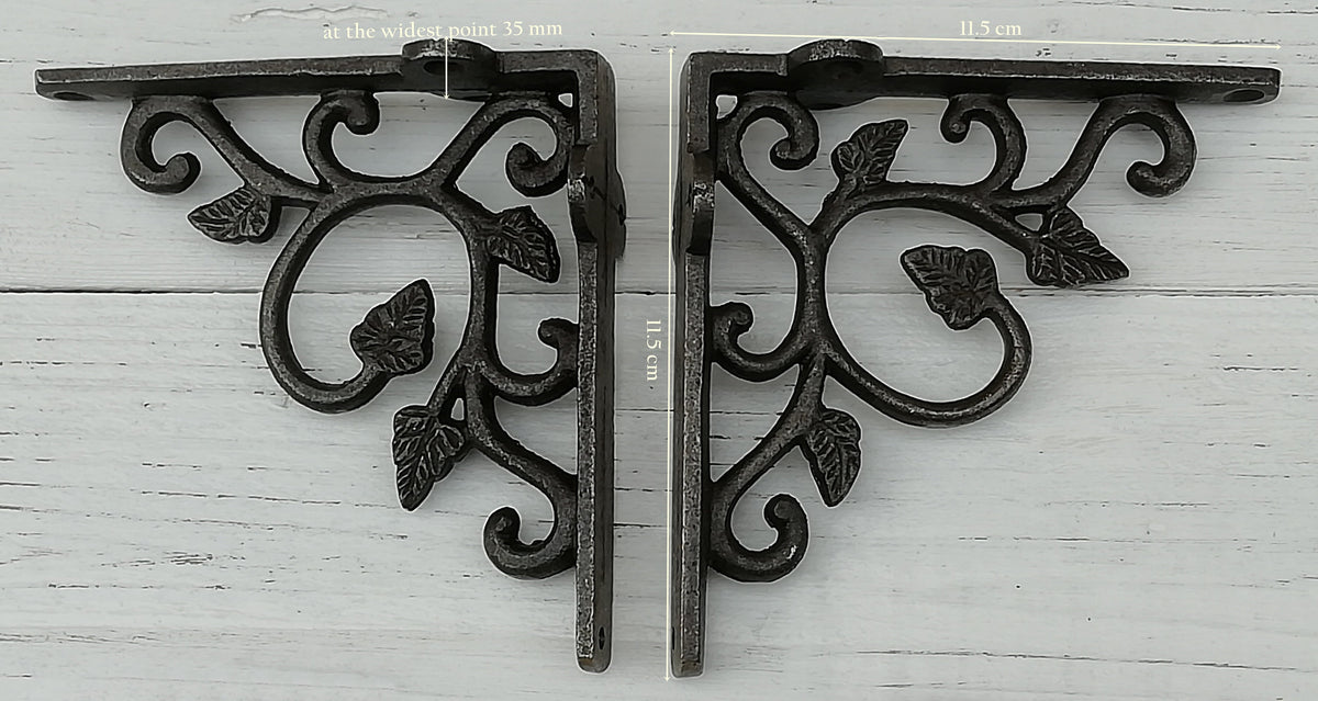 1pc SMALL LEAF design rustic shelf Bracket wall Support books storage Cast Iron book shelf Wall Bracket Support