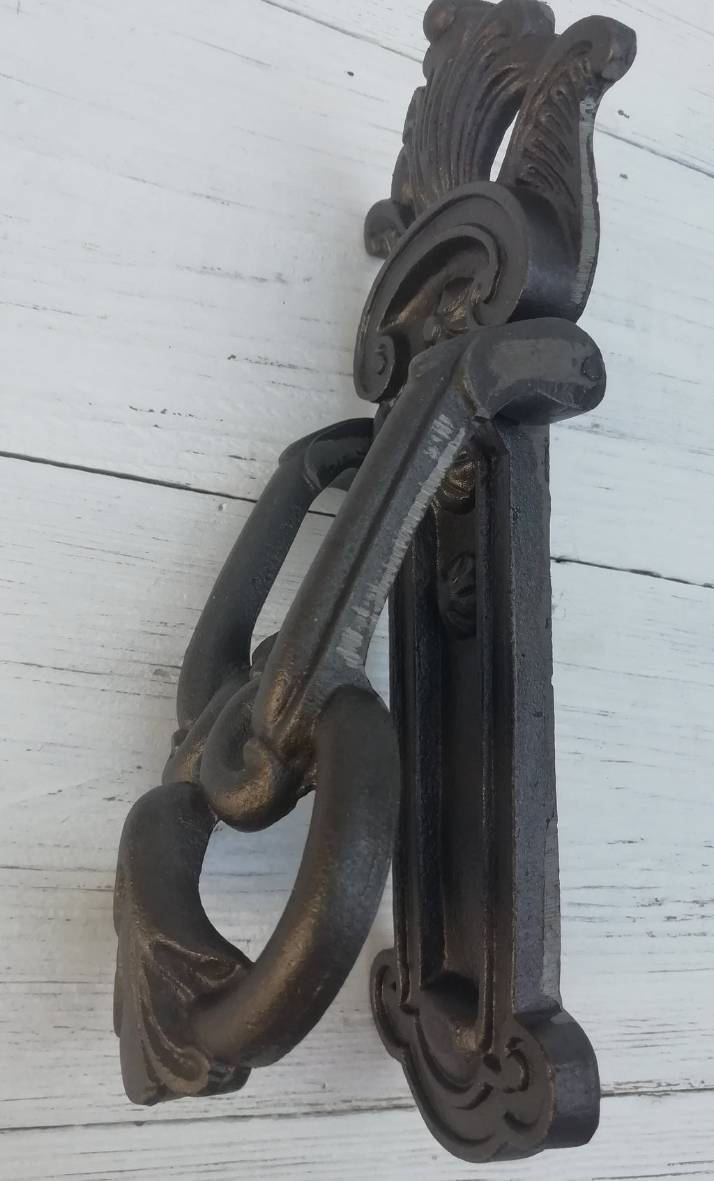 Stunning Classical cast antique iron large Door Knocker KENRICK Design. Heavy!