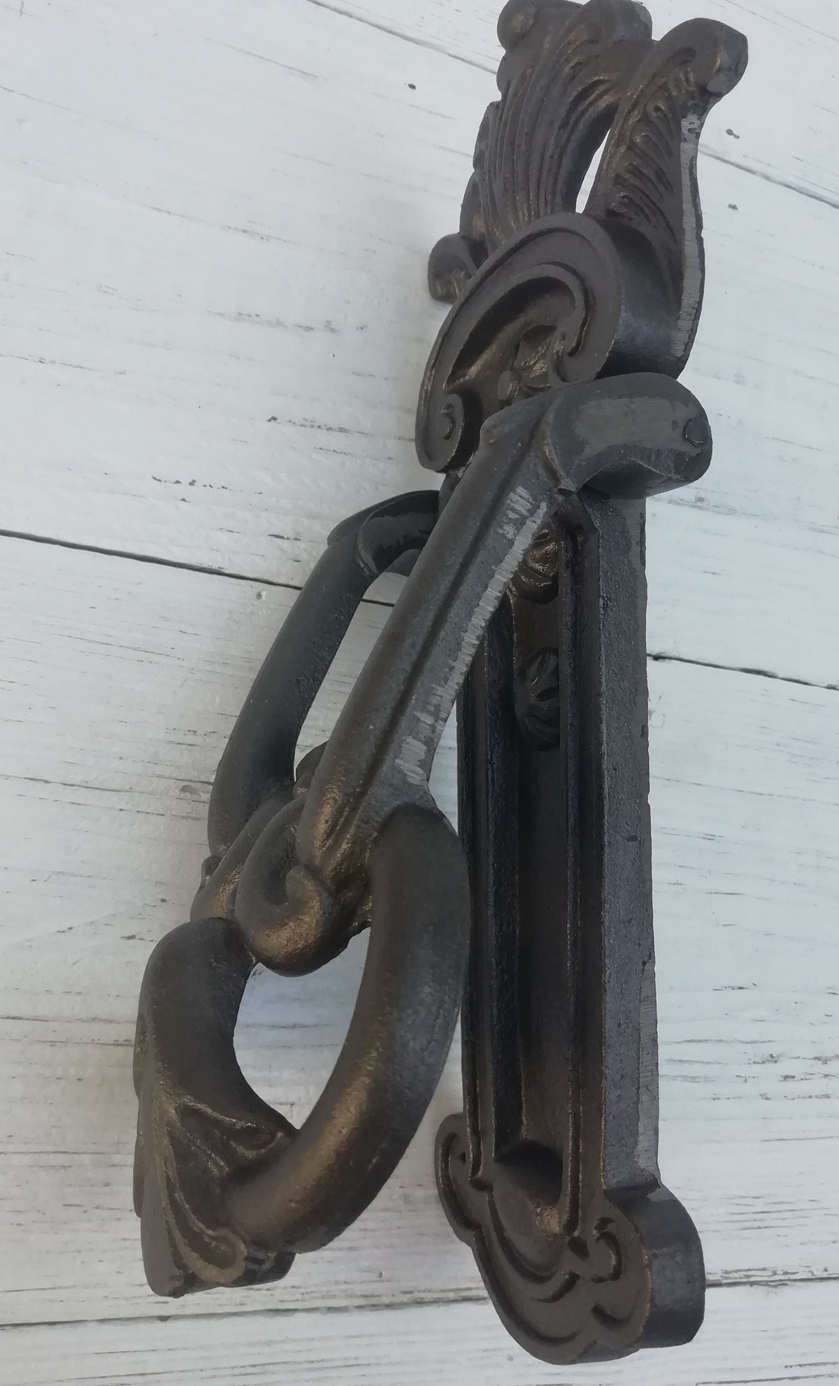 Stunning Classical cast antique iron large Door Knocker KENRICK Design. Heavy!