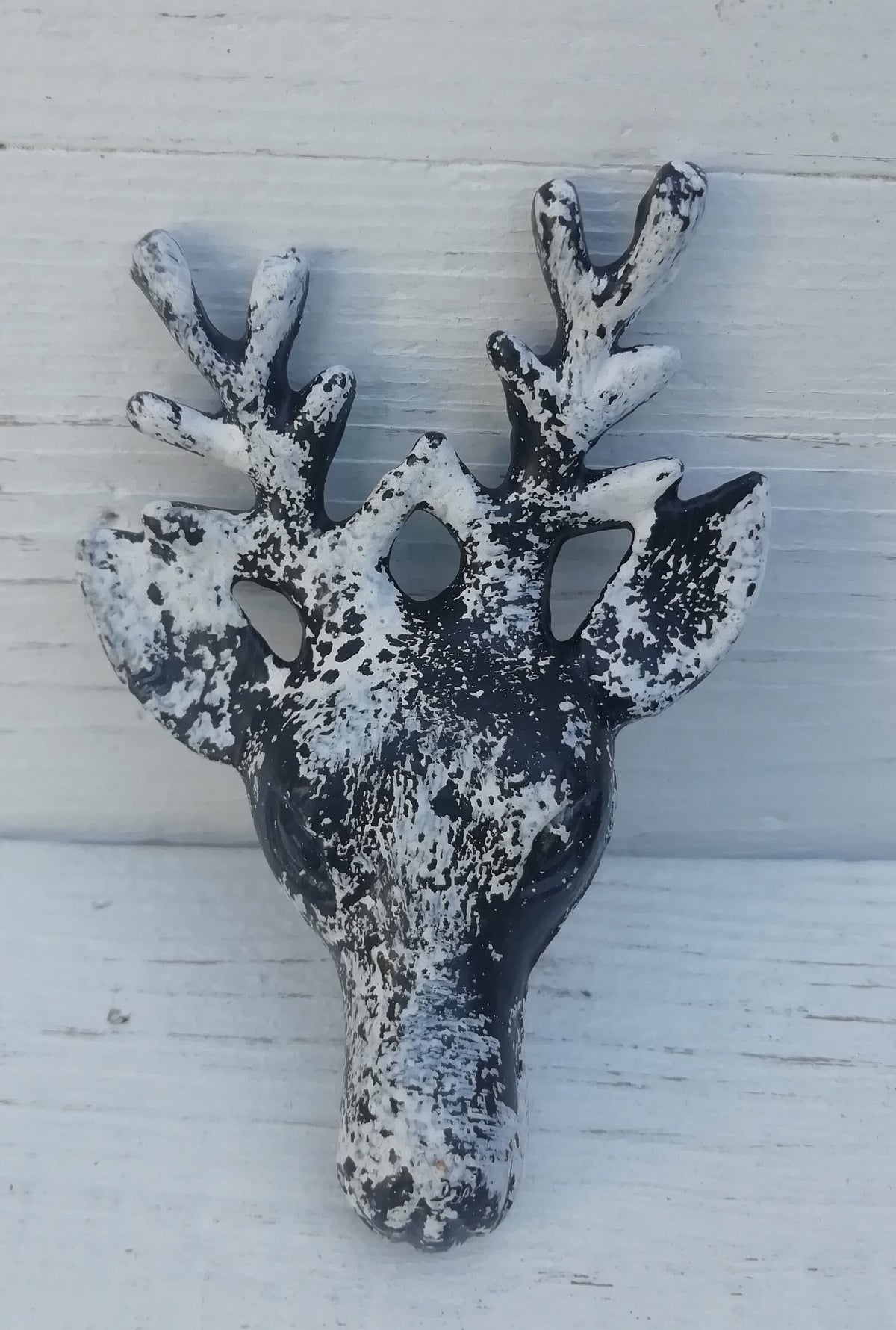 Deer ANTLER Knob antique Design Cream white Patina 80mm wide Drawer Cupboard  Cabinet Handle door shabby chic Cast Iron, Puller Handle