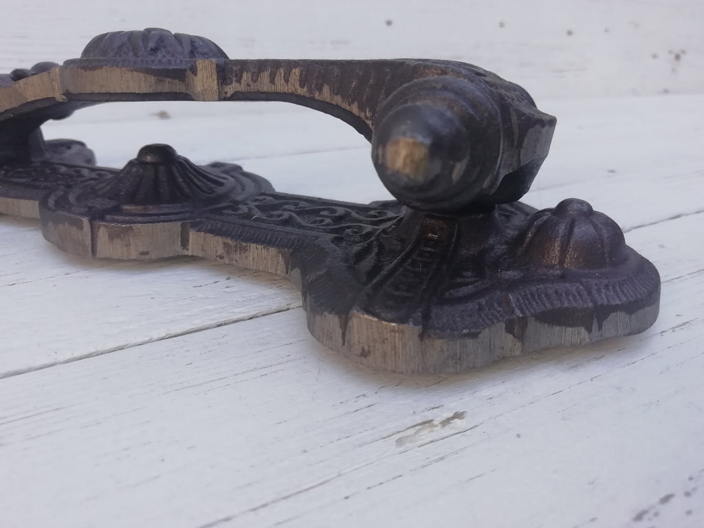 Stunning Classical cast antique iron large Door Knocker REGENCY Design. Heavy!