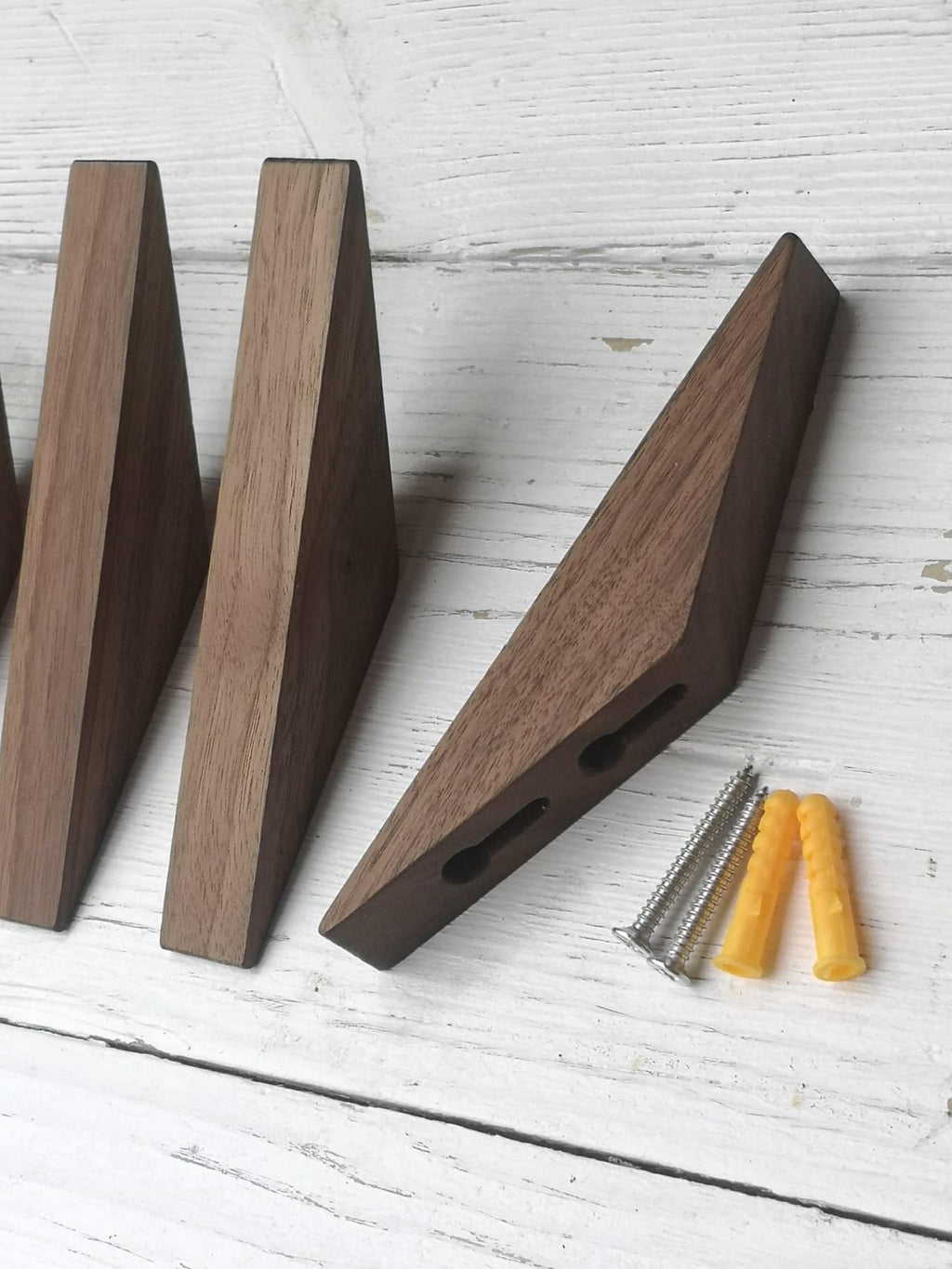 Walnut Wood Wall Coat Hooks, Decorative Wall Hooks, Towel Hangers, Hooks for Walls, Storage Solutions. Solid wood. Scandinavian style modern
