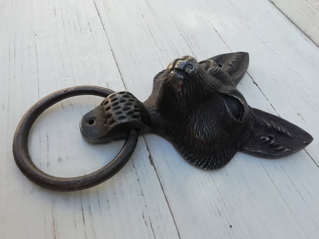 Stunning Classical cast antique iron large Fox design Door Knocker Animal Country Style