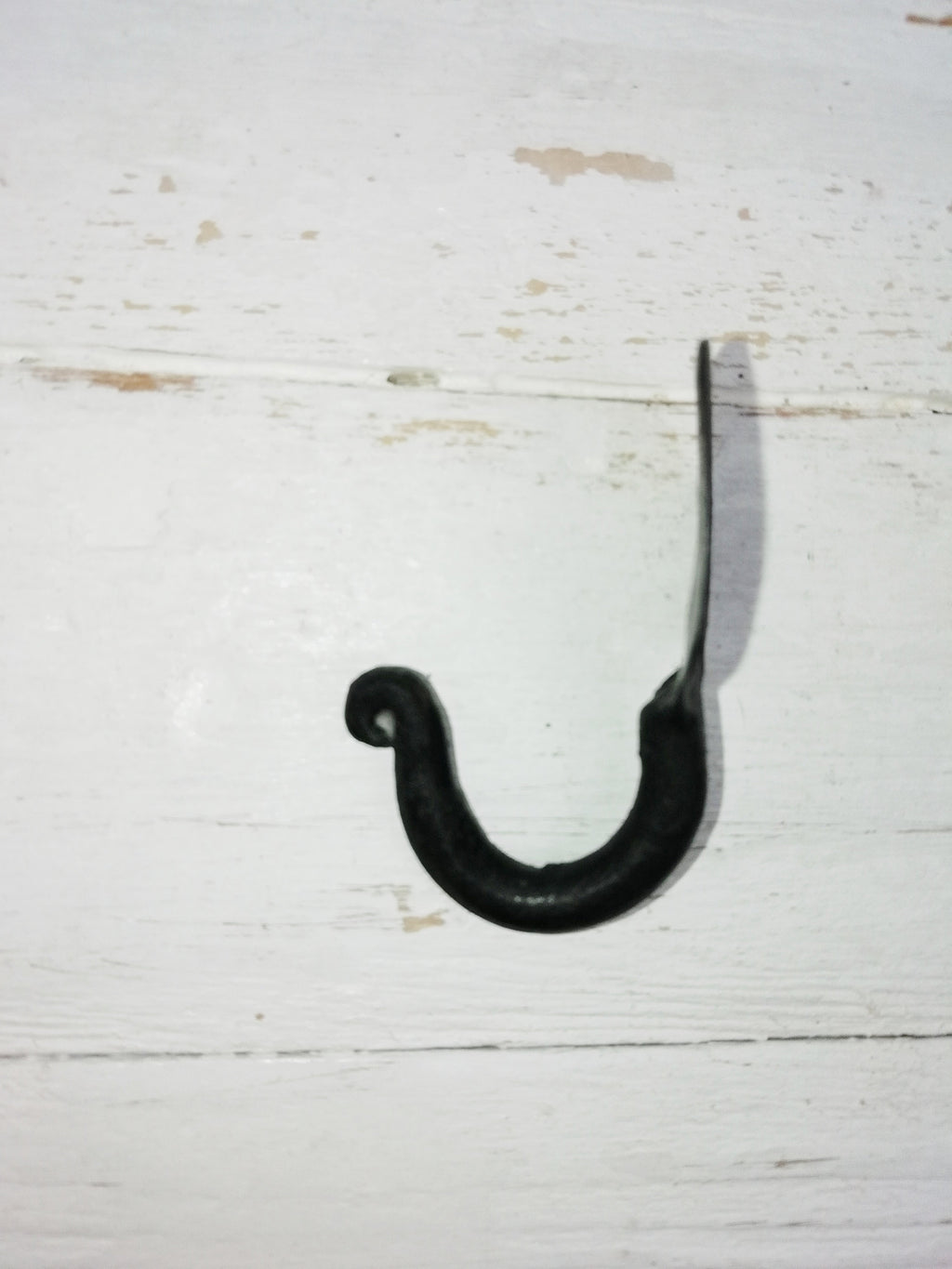 KEY HOOK Single PENNY end Hand forged Black Beeswax 1.5″ / 40mm