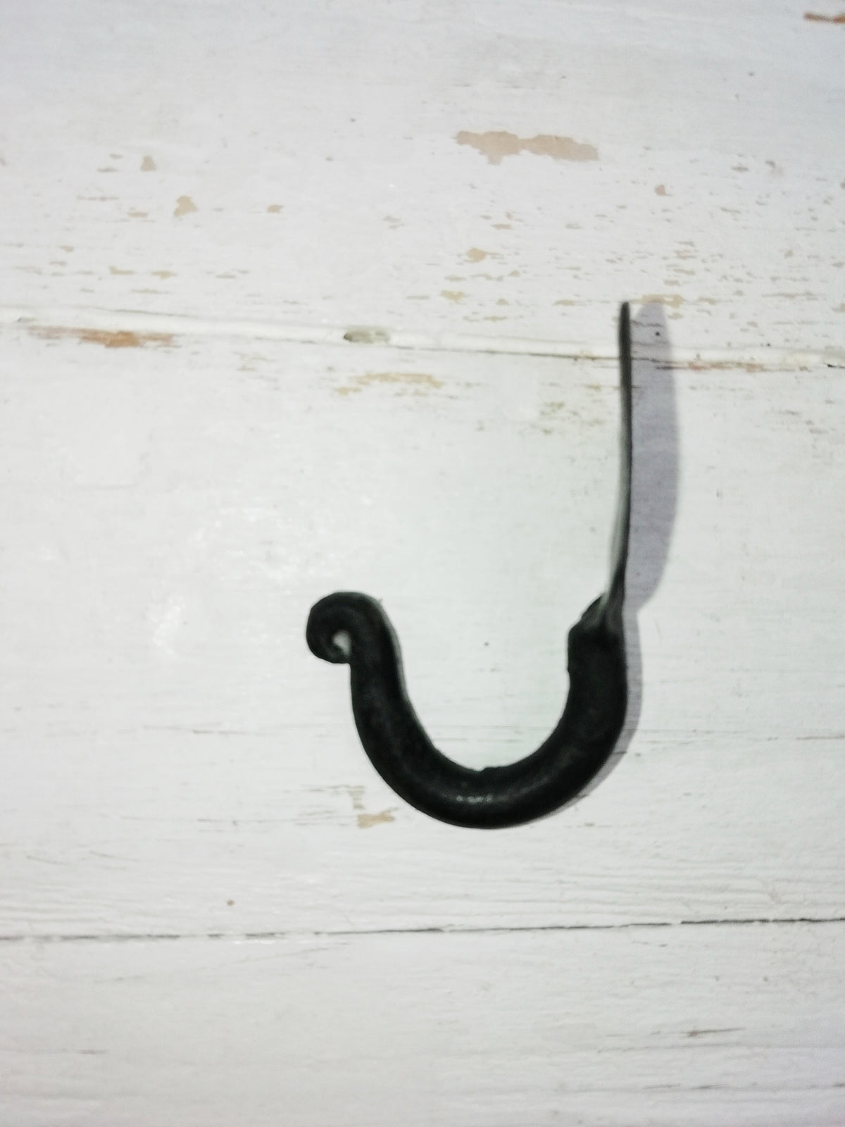 KEY HOOK Single PENNY end Hand forged Black Beeswax 1.5″ / 40mm