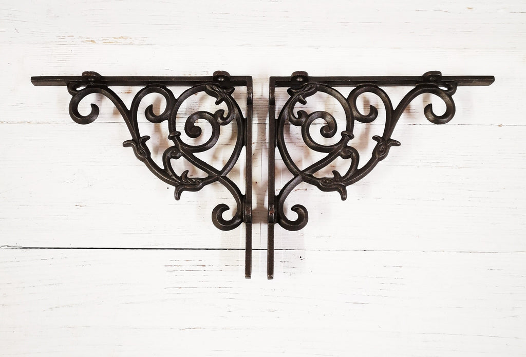 1pc Hanging Bracket DUTCH Antique cast Iron 23x20cm decorative shelf support bracket, wall Support books storage