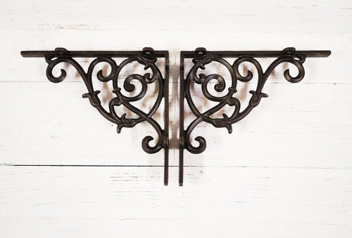 1pc Hanging Bracket DUTCH Antique cast Iron 23x20cm decorative shelf support bracket, wall Support books storage
