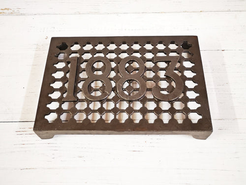 1883 Cast Iron Air Brick/ Trivet stand Vent Victorian style, hot pot stand - 9'' x 6''