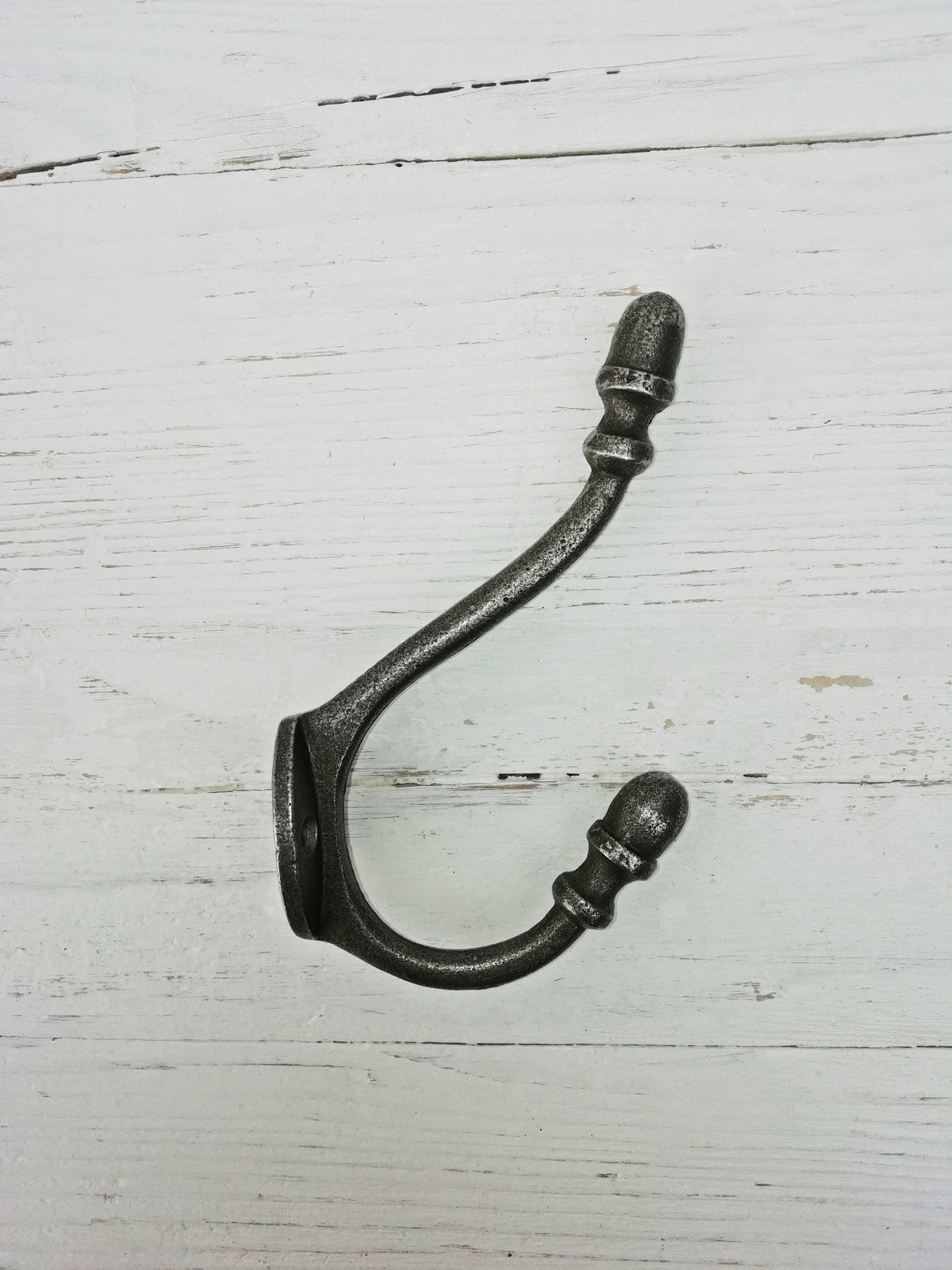 Coat Hook Double ACORN tip antique cast iron hook